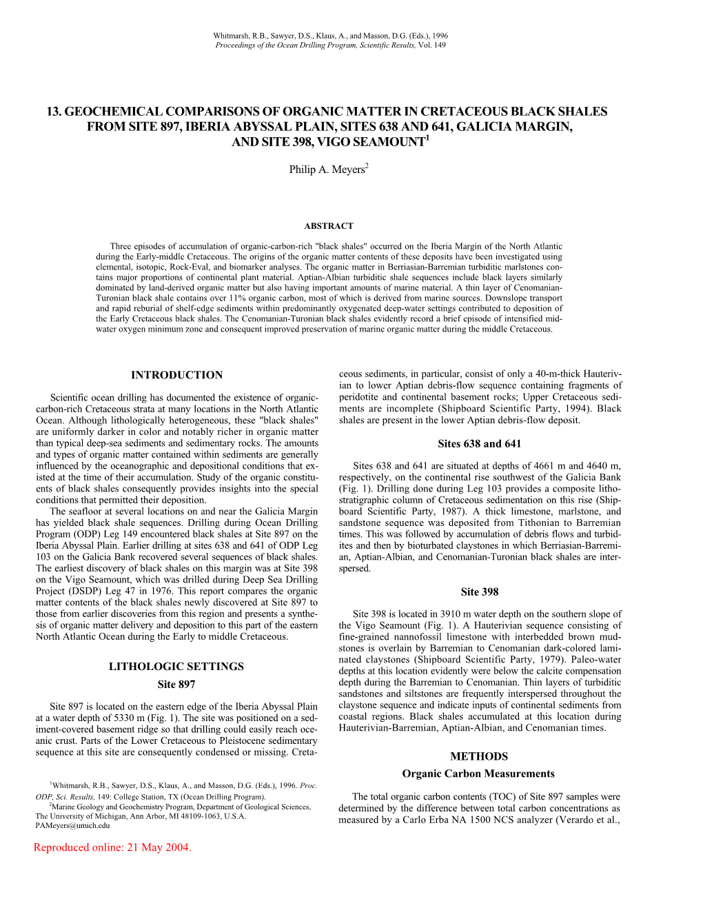 13. Geochemical Comparisons Of