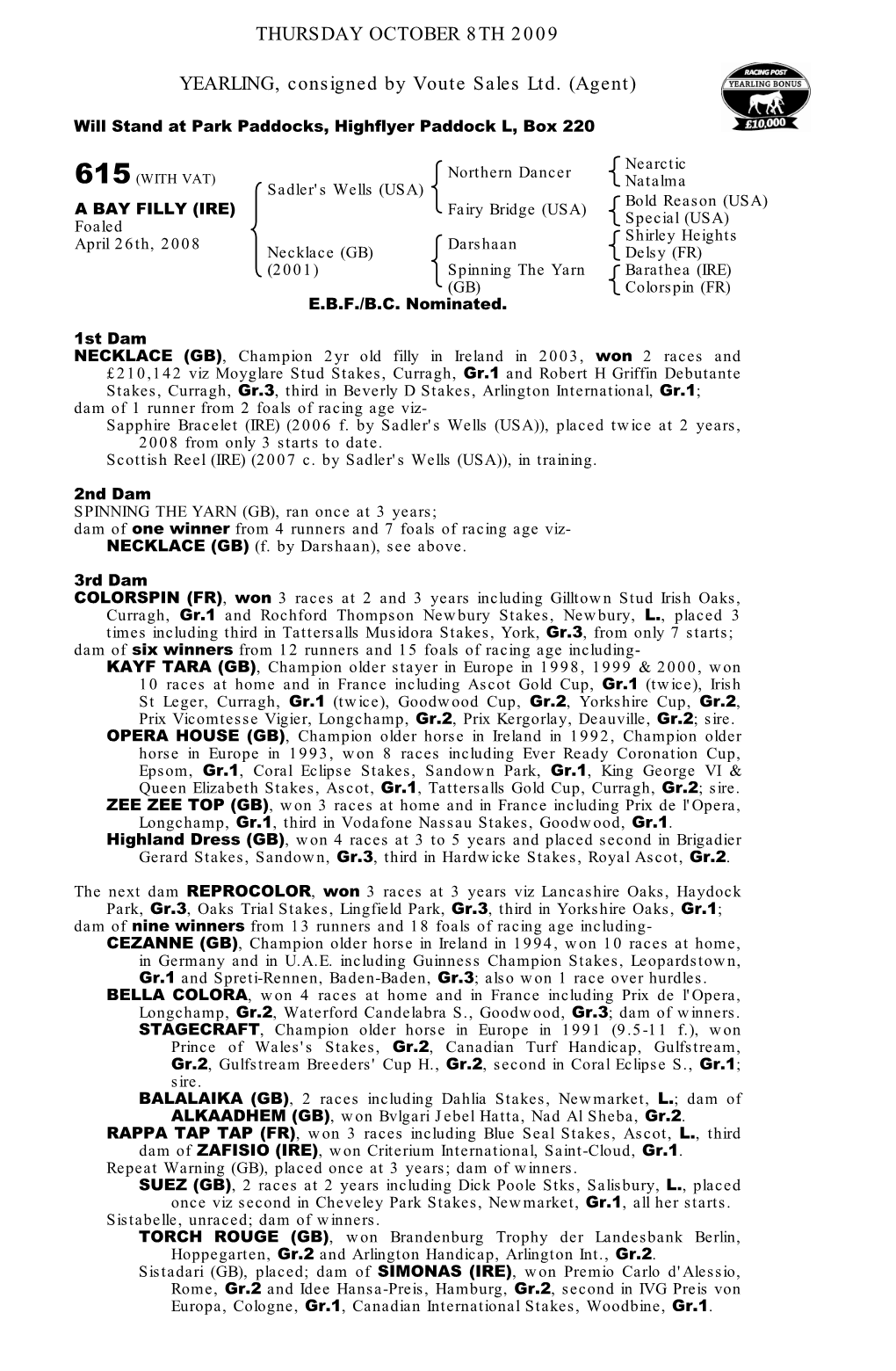 Tattersalls October Yearling Sale Book 1