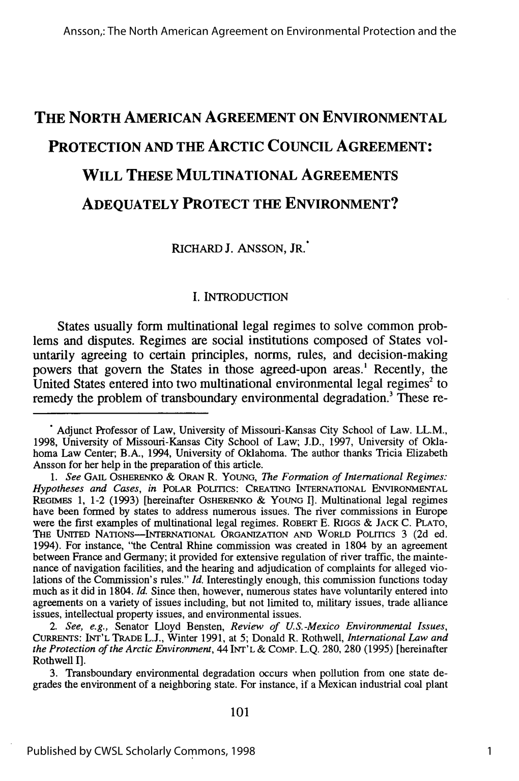 The North American Agreement on Environmental Protection and The