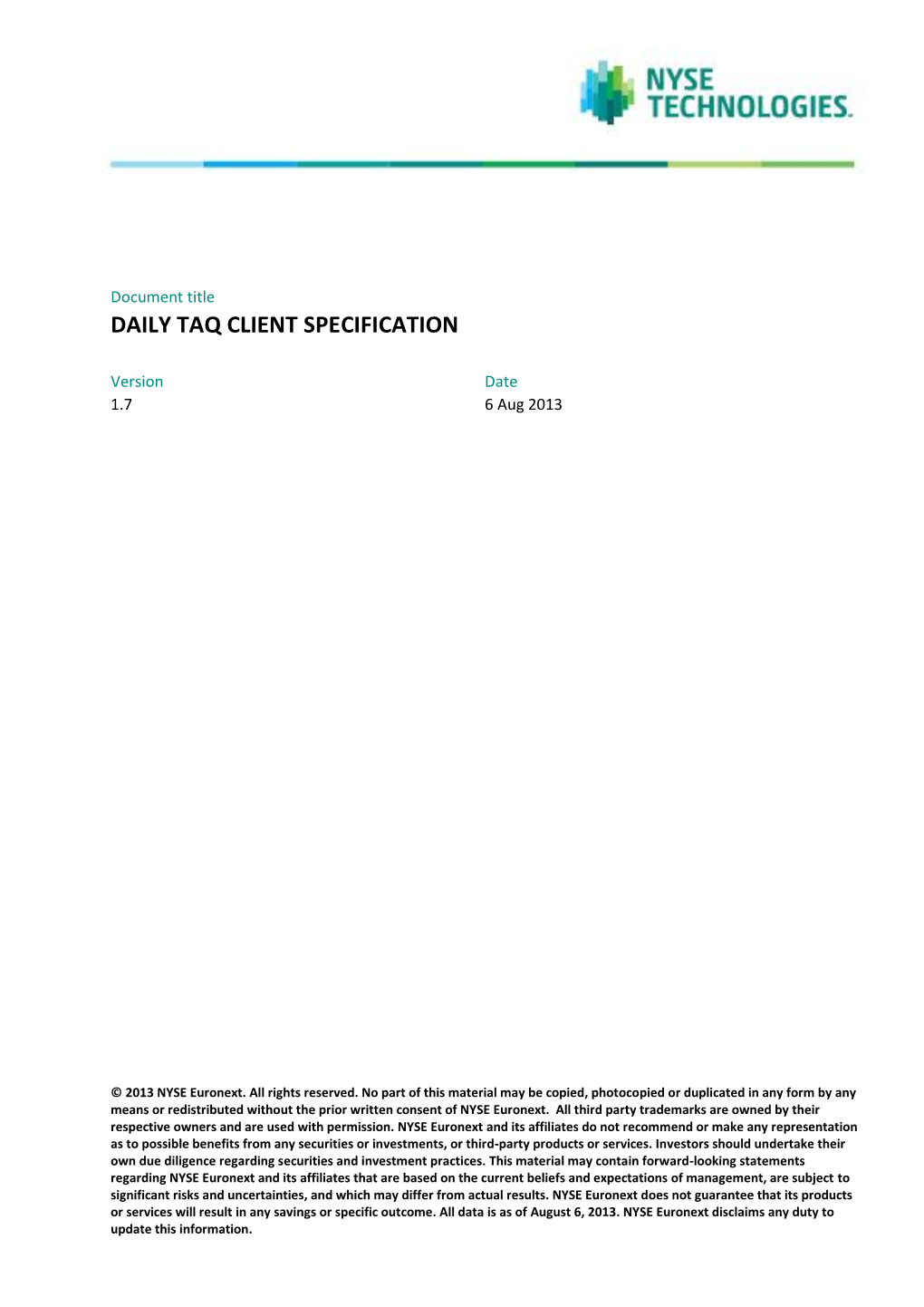 Daily Taq Client Specification