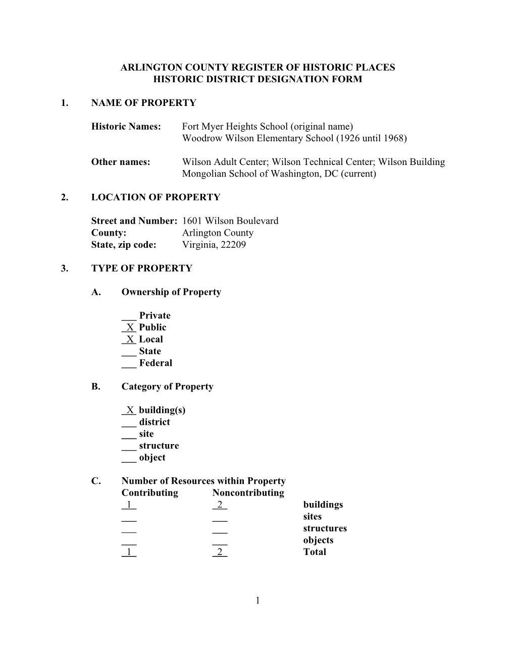 Local Historic District Designation Form