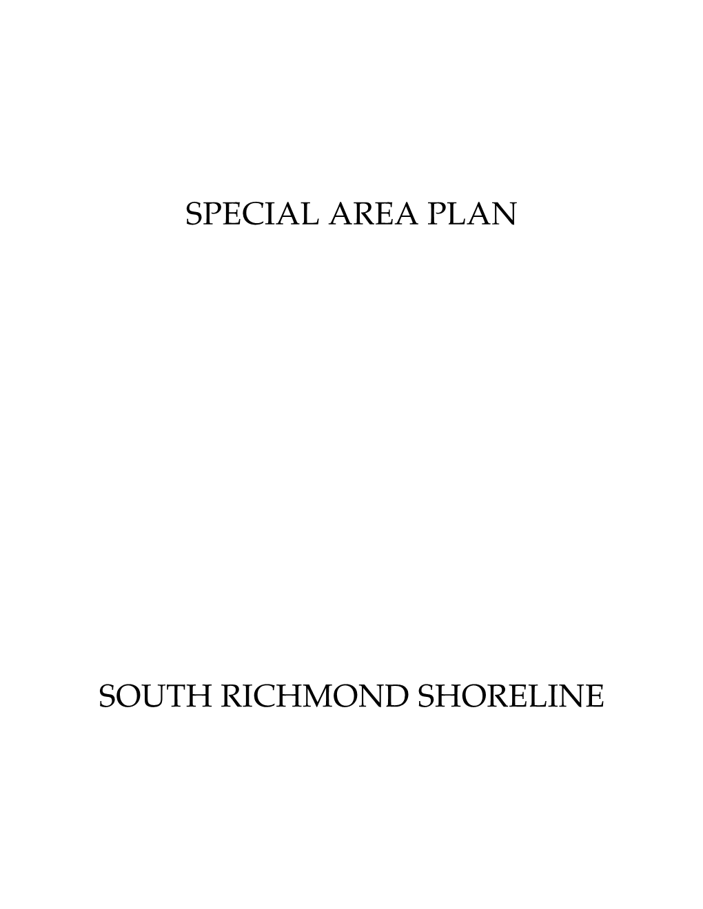 South Richmond Shoreline Special Area Plan