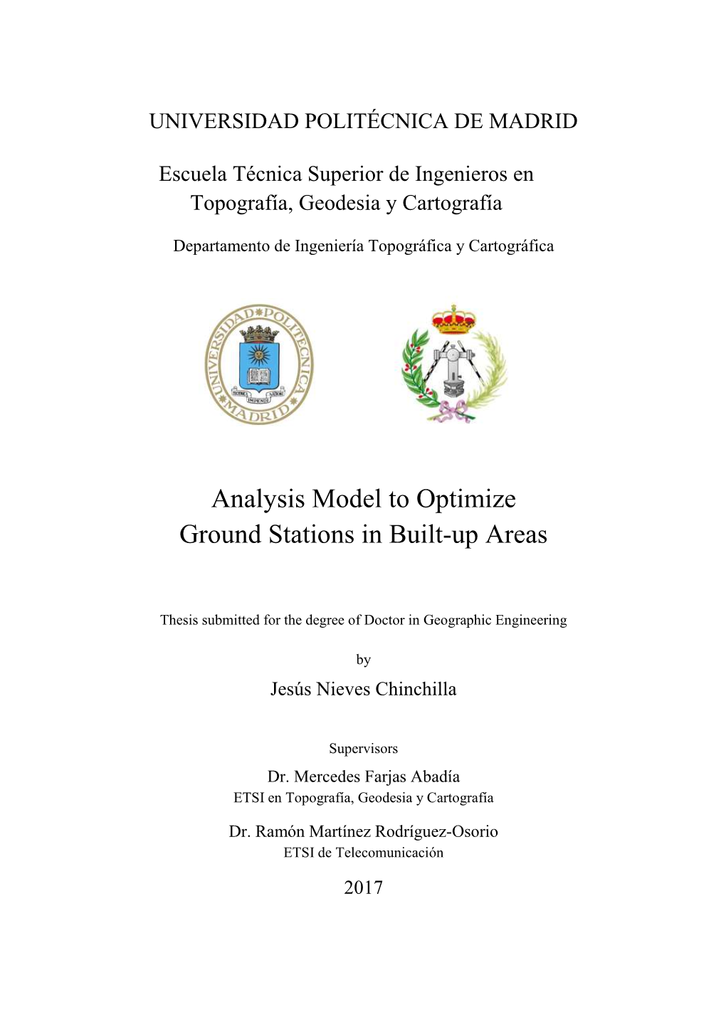 Analysis Model to Optimize Ground Stations in Built-Up Areas