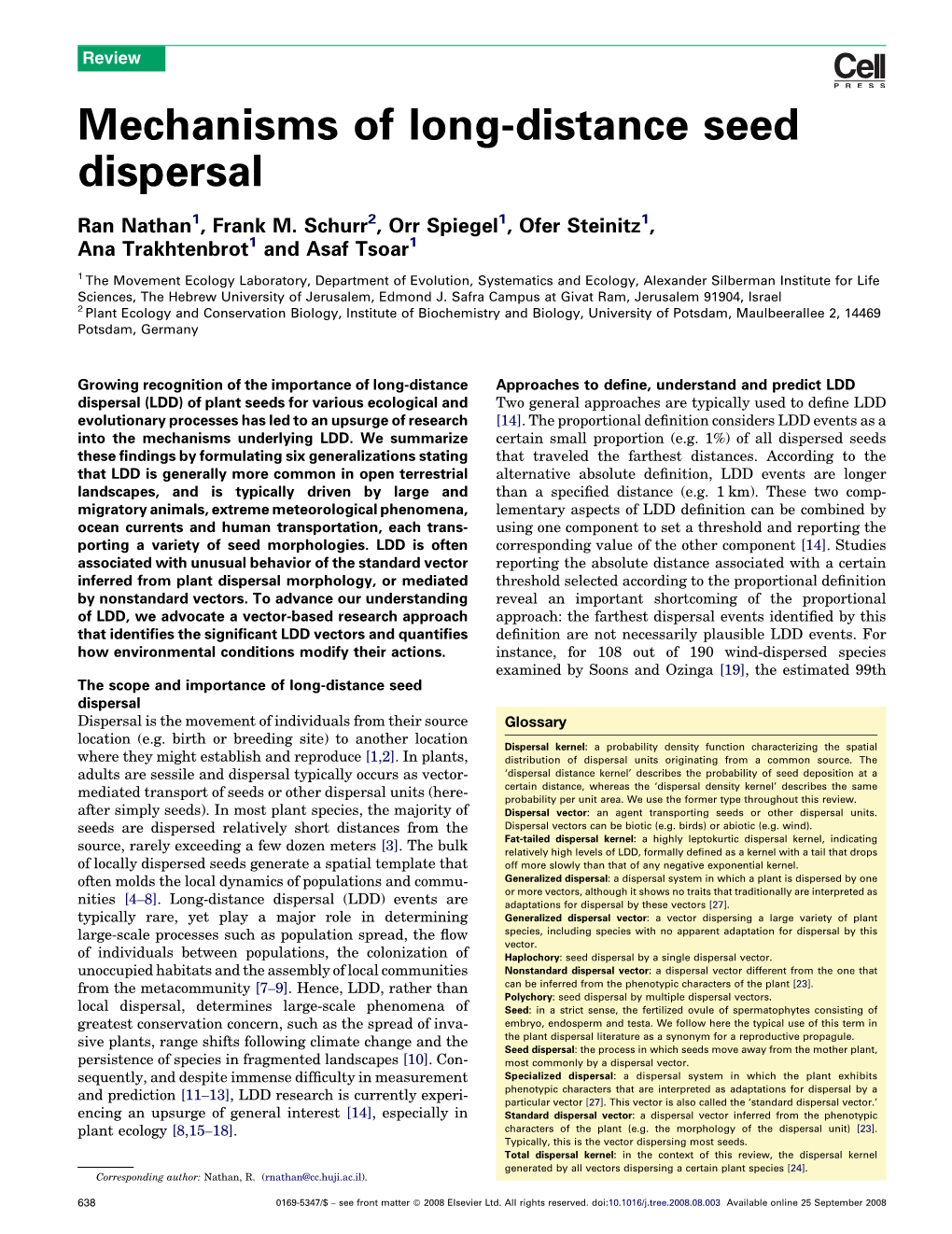 Mechanisms of Long-Distance Seed Dispersal