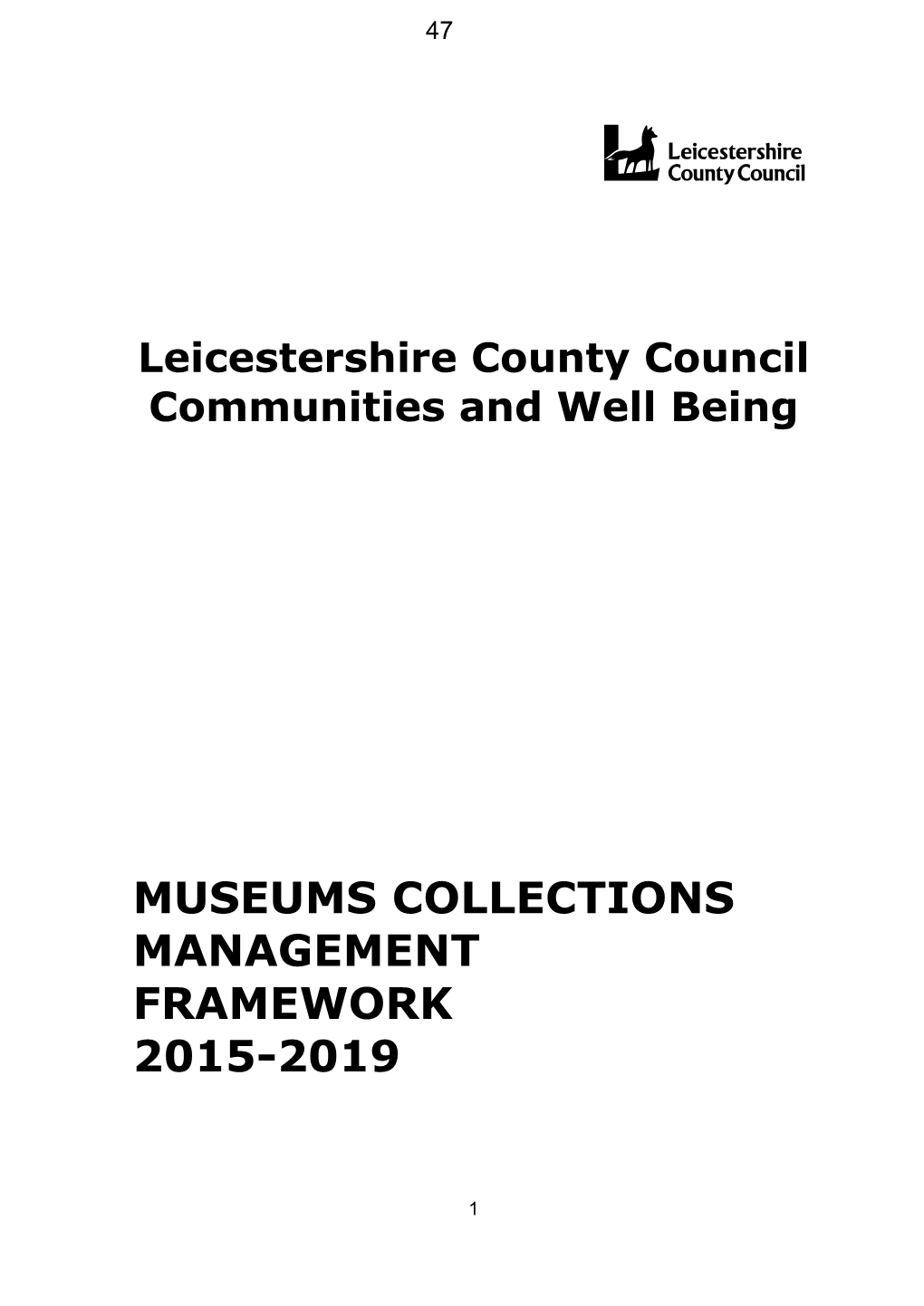 Museums Collections Management Framework 2015-2019