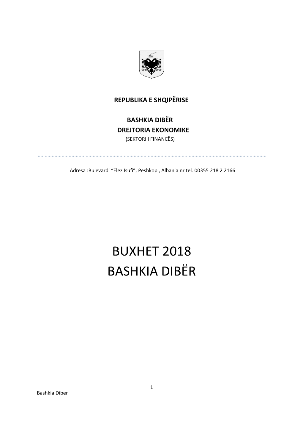 Buxhet 2018 Bashkia Dibër