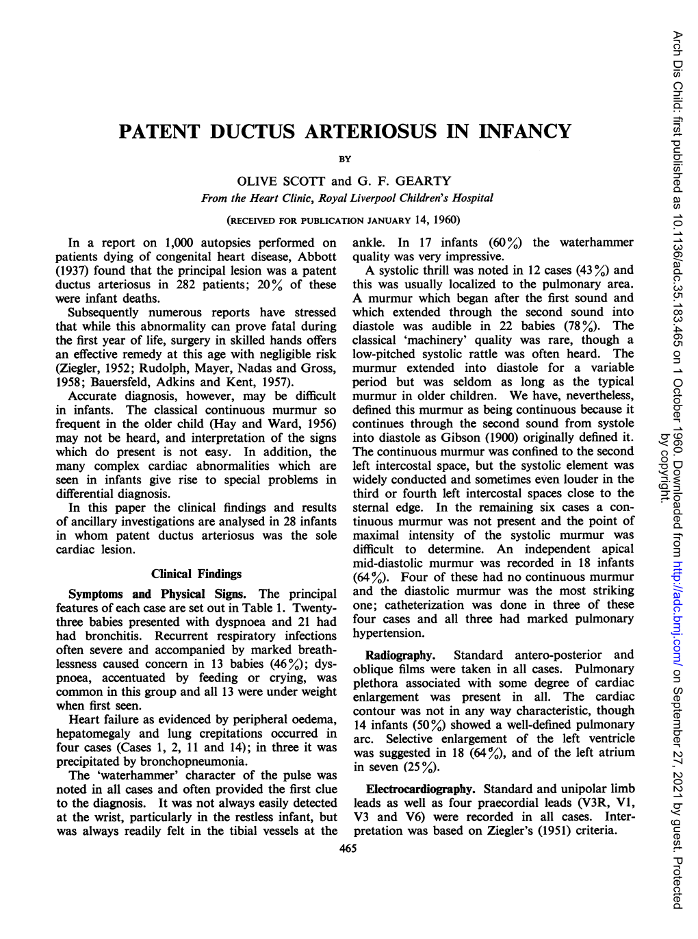Patent Ductus Arteriosus in Infancy