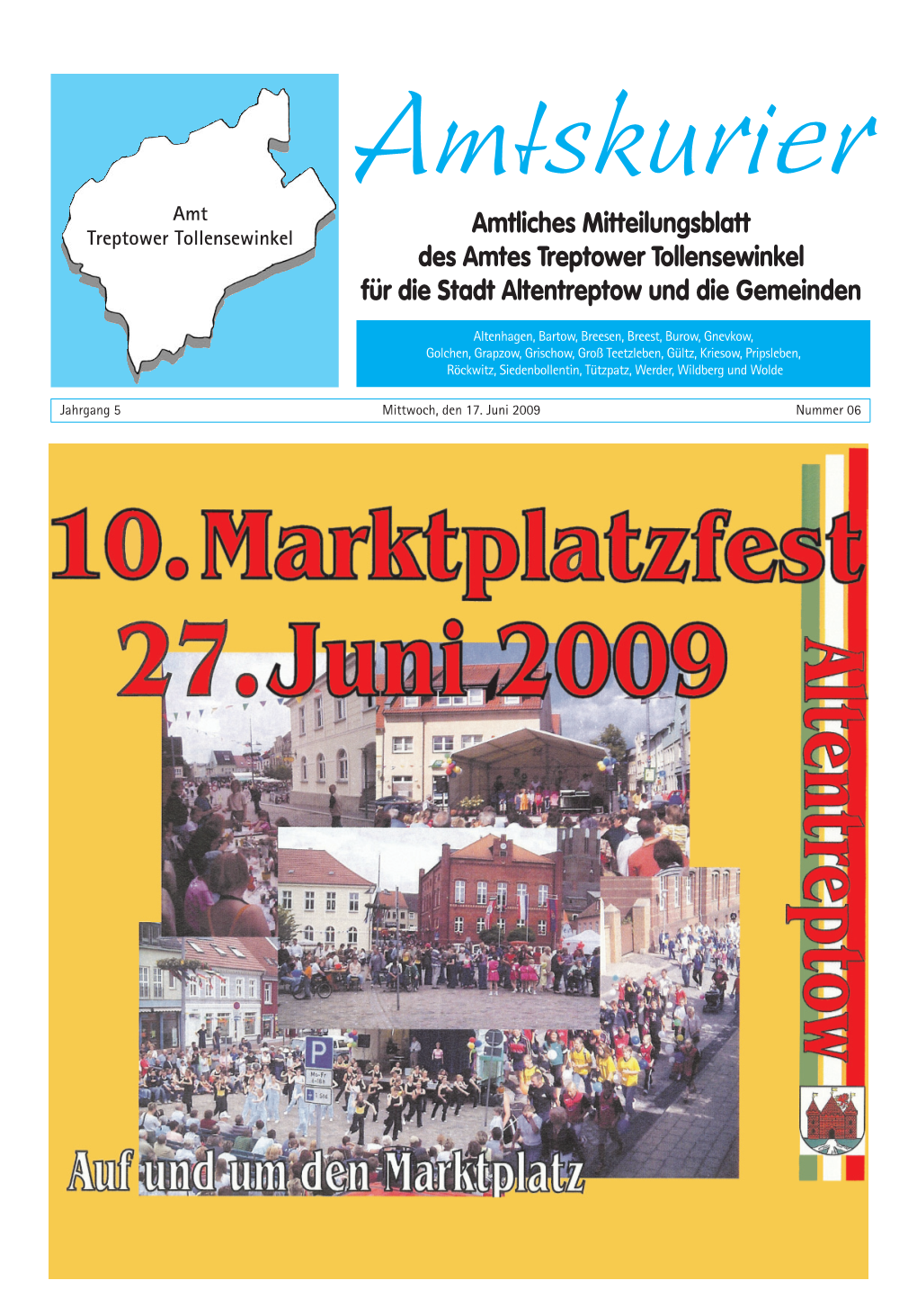 Amtliches Mitteilungsblatt Des Amtes Treptower Tollensewinkel Für Die