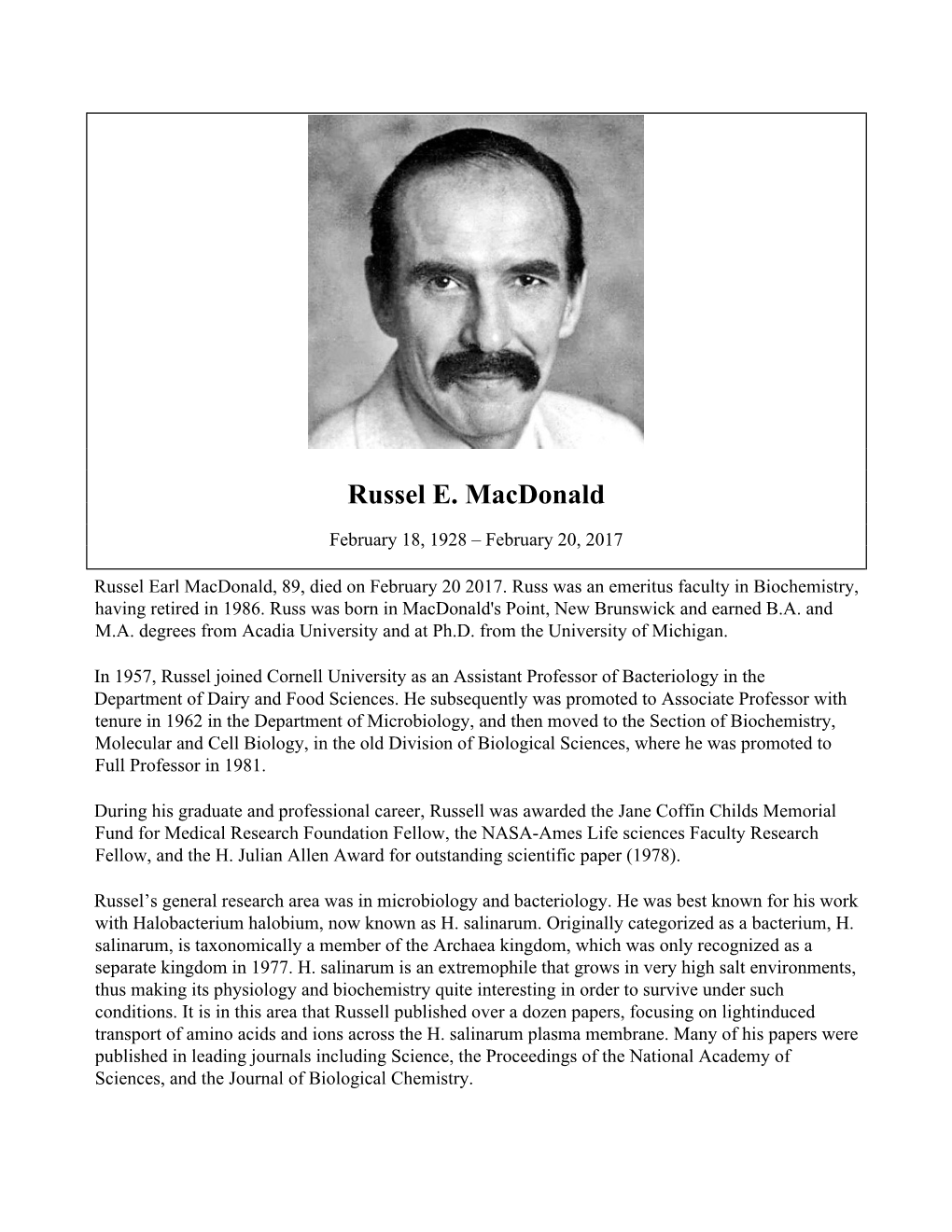 Russel E. Macdonald