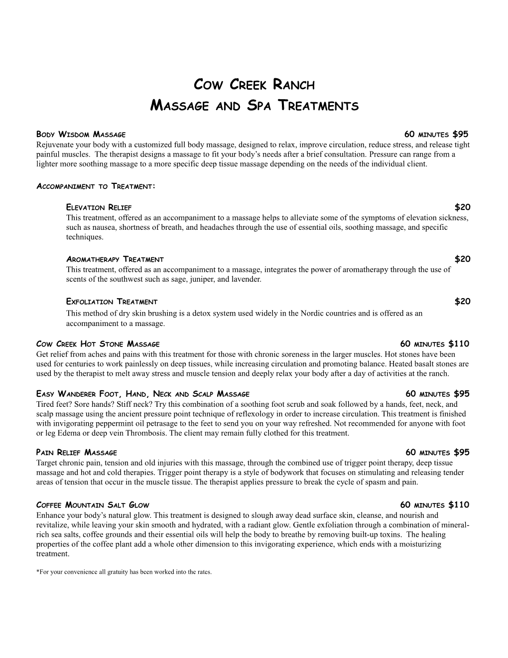 Massage and Spa Treatments