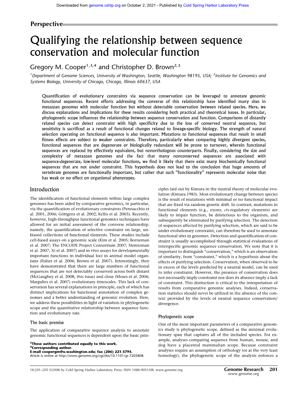 Qualifying the Relationship Between Sequence Conservation and Molecular Function