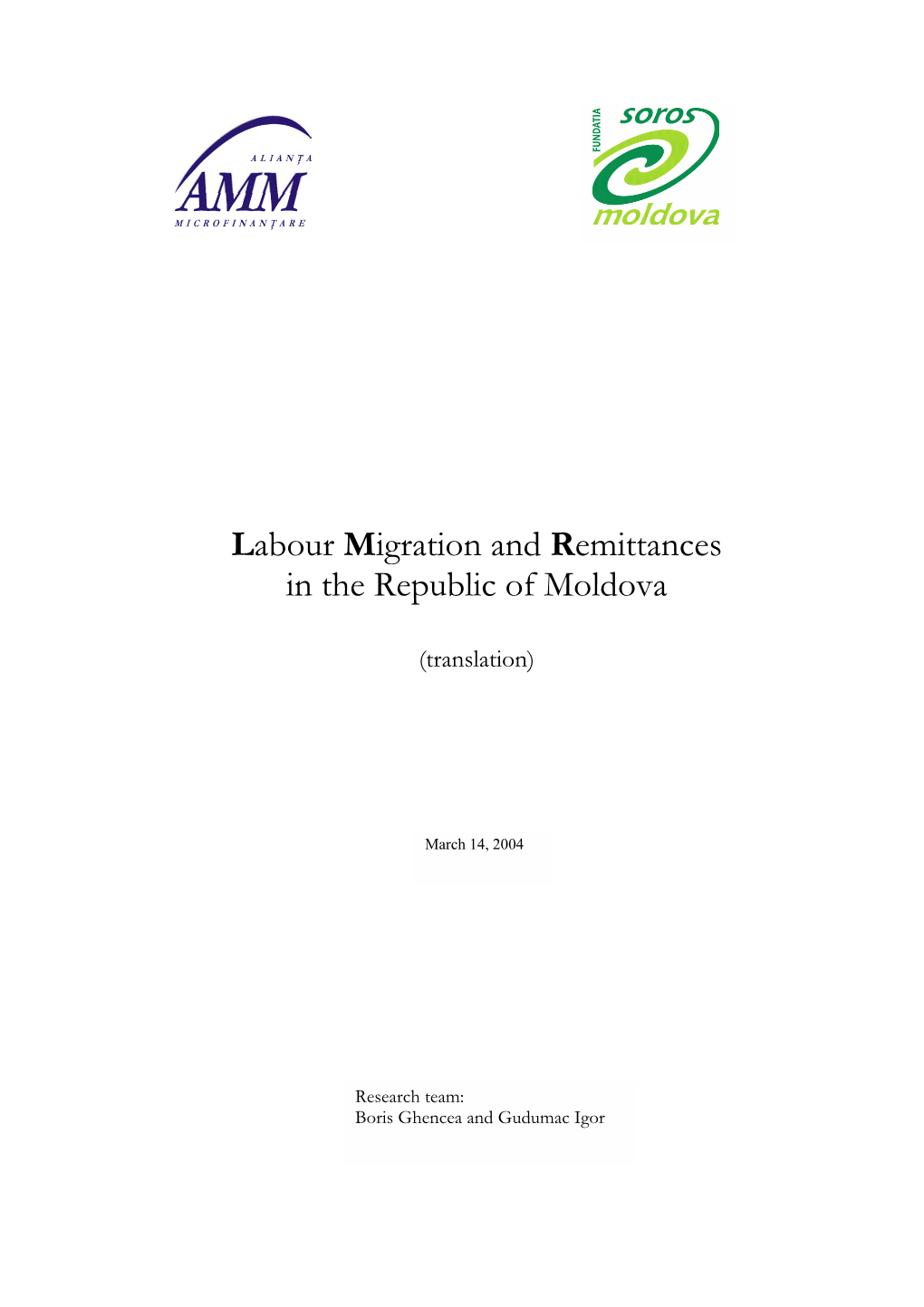 Labour Migration and Remittances in the Republic of Moldova