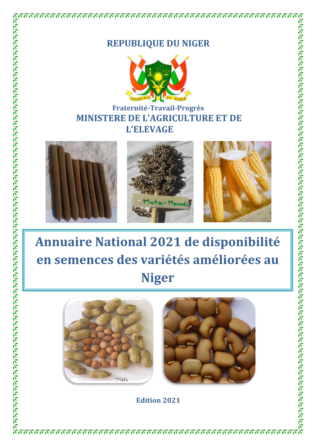 Annuaire National 2021 De Disponibilité En Semences Des Variétés Améliorées Au Niger