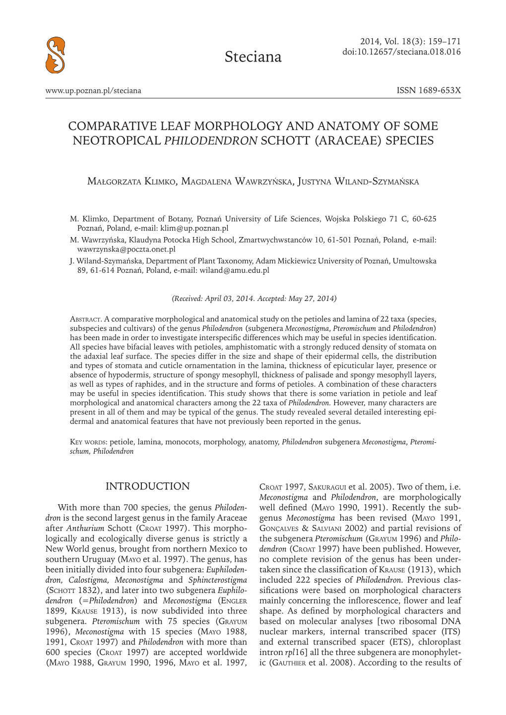 Steciana Doi:10.12657/Steciana.018.016 ISSN 1689-653X