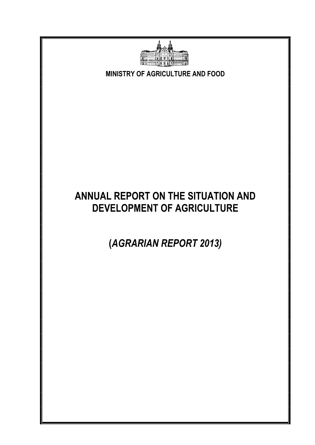 Agricultural Report 2013