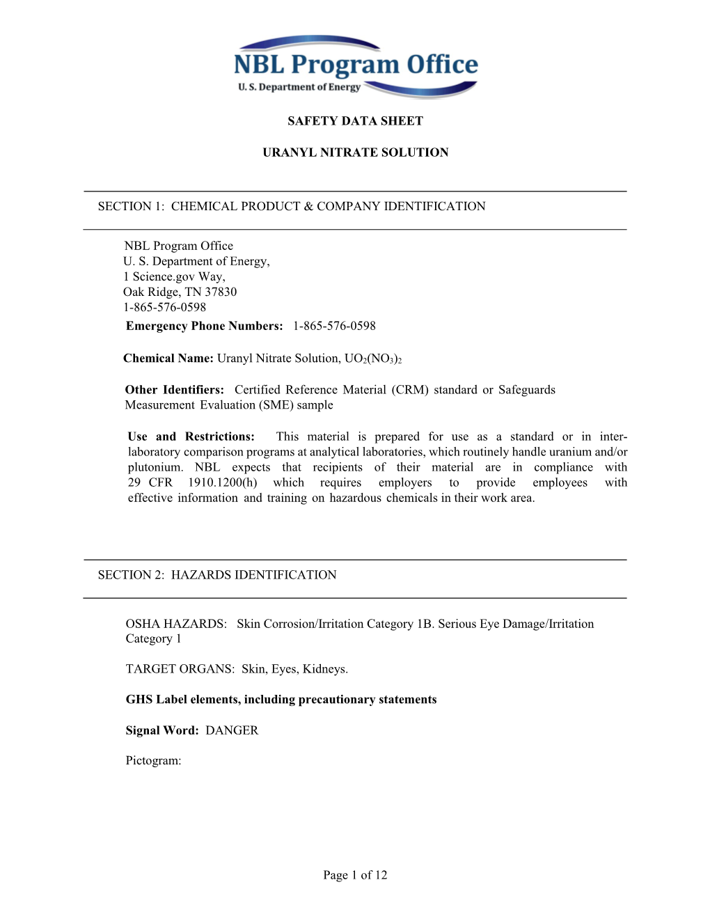 Material Safety Data Sheet