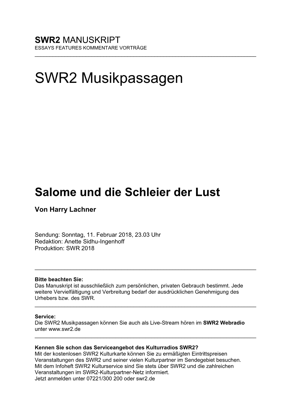 SWR2 Musikpassagen