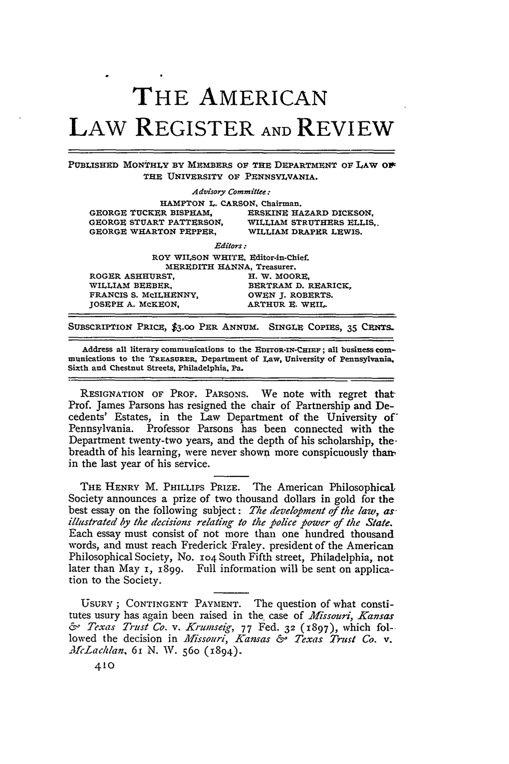 The American Law Register and Review