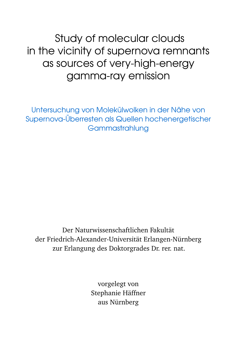 Study of Molecular Clouds in the Vicinity of Supernova Remnants As Sources of Very-High-Energy Gamma-Ray Emission