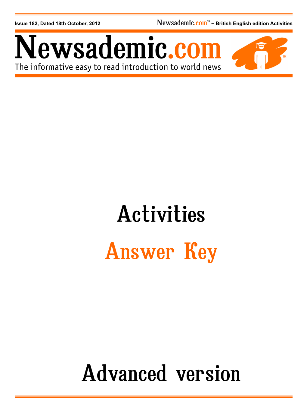 Newsademic British English Answers (Advanced) Issue