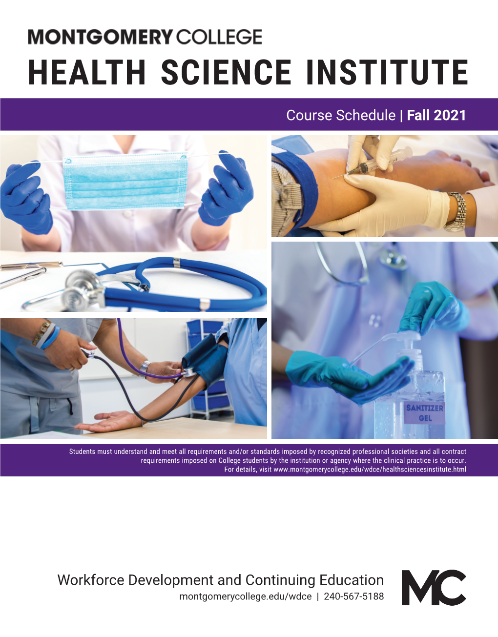 Health Sciences Brochure, Fall 2021, Schedule Of