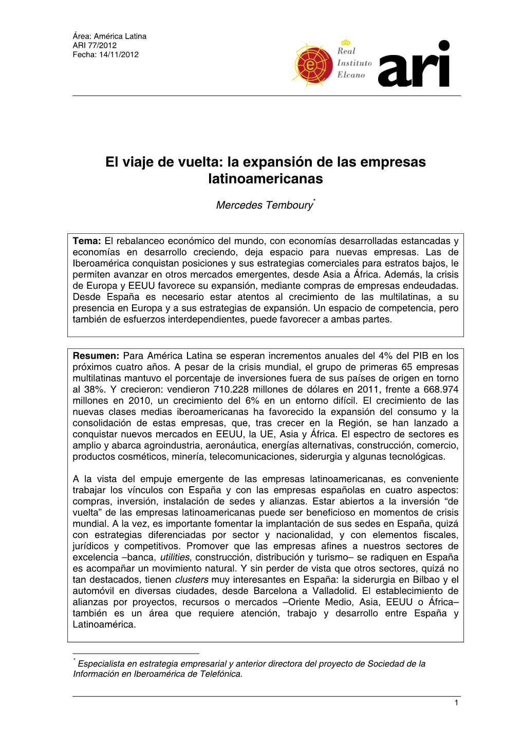 El Viaje De Vuelta: La Expansión De Las Empresas Latinoamericanas