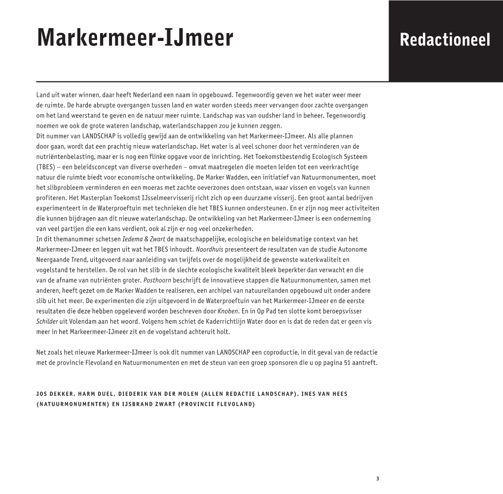 Markermeer-Ijmeer Redactioneel