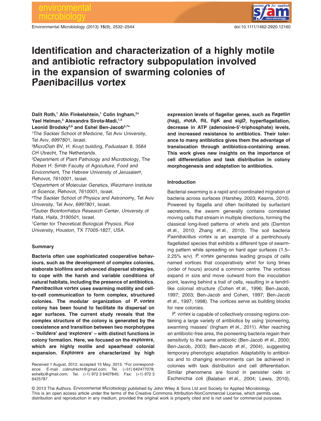 Identification and Characterization of a Highly Motile and Antibiotic