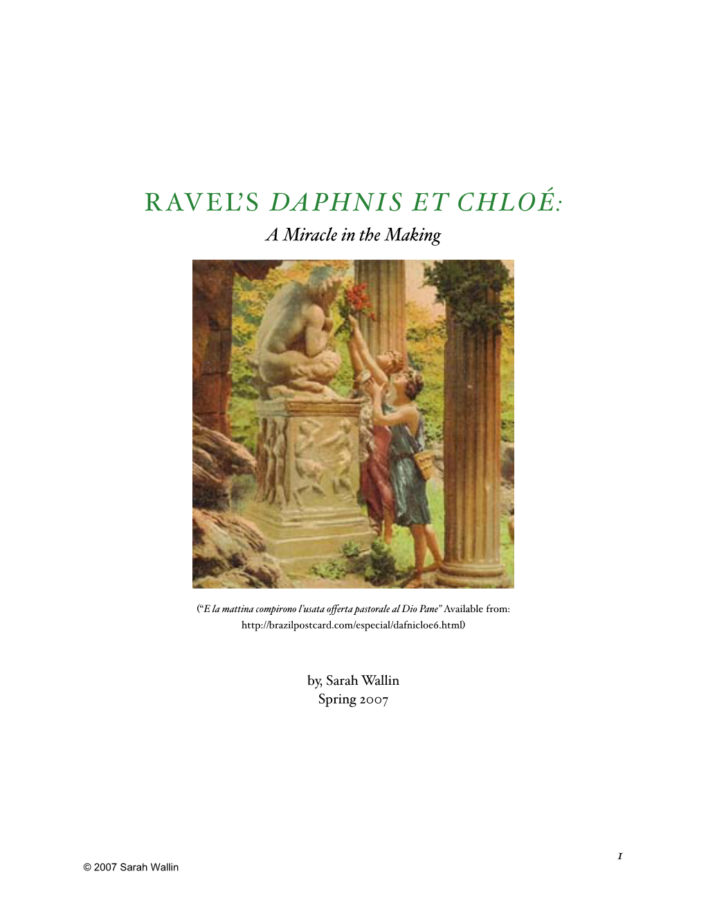 Ravel's Daphnis Et Chloé