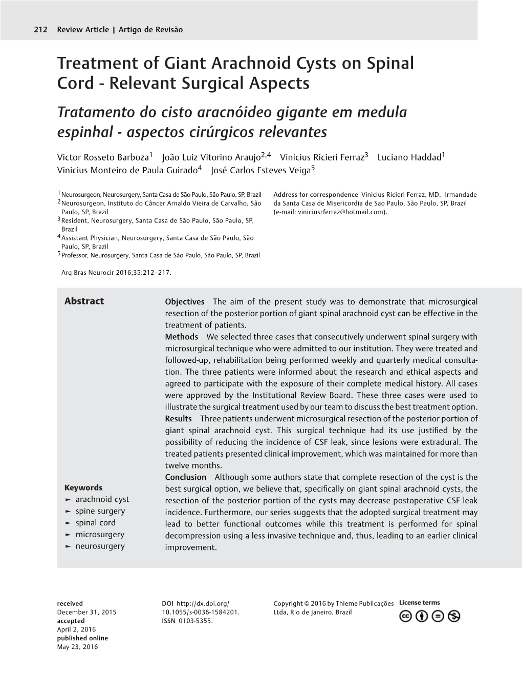 Treatment of Giant Arachnoid Cysts on Spinal Cord