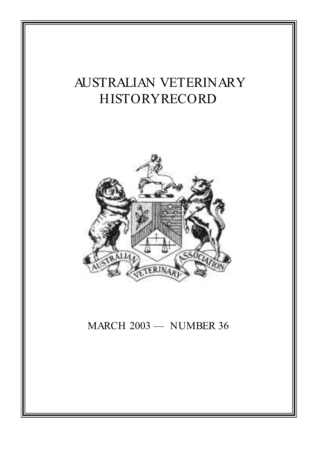 Australian Veterinary History Record