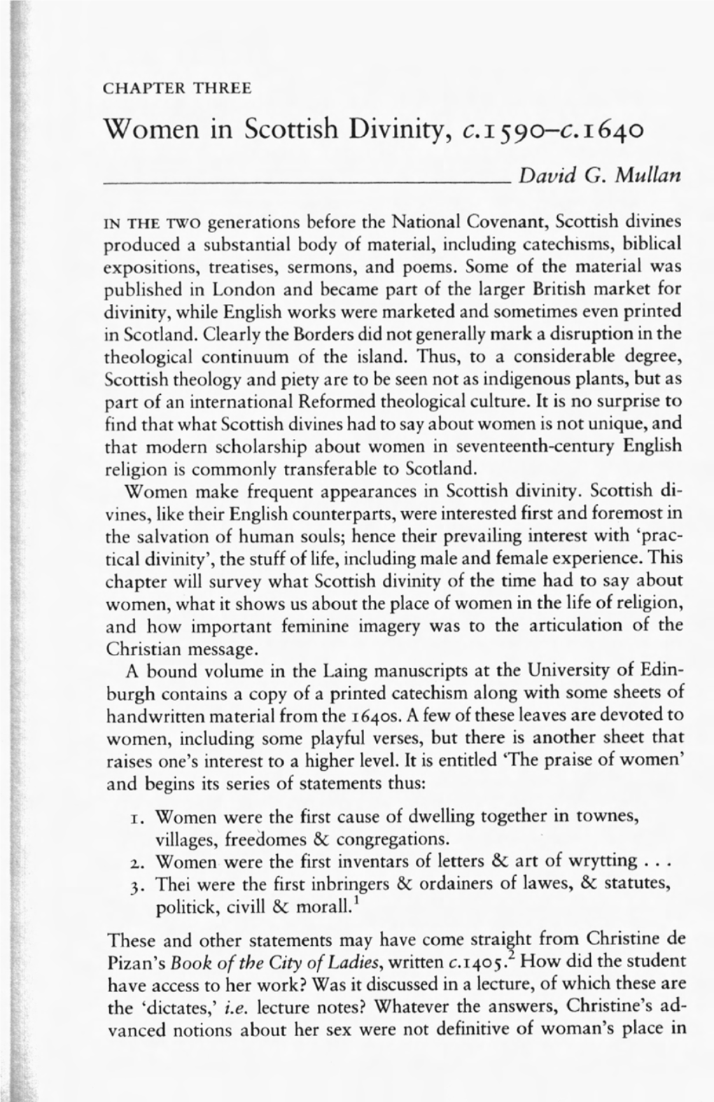 Women in Scottish Divinity, C. Z 5 Yo—C. I 640