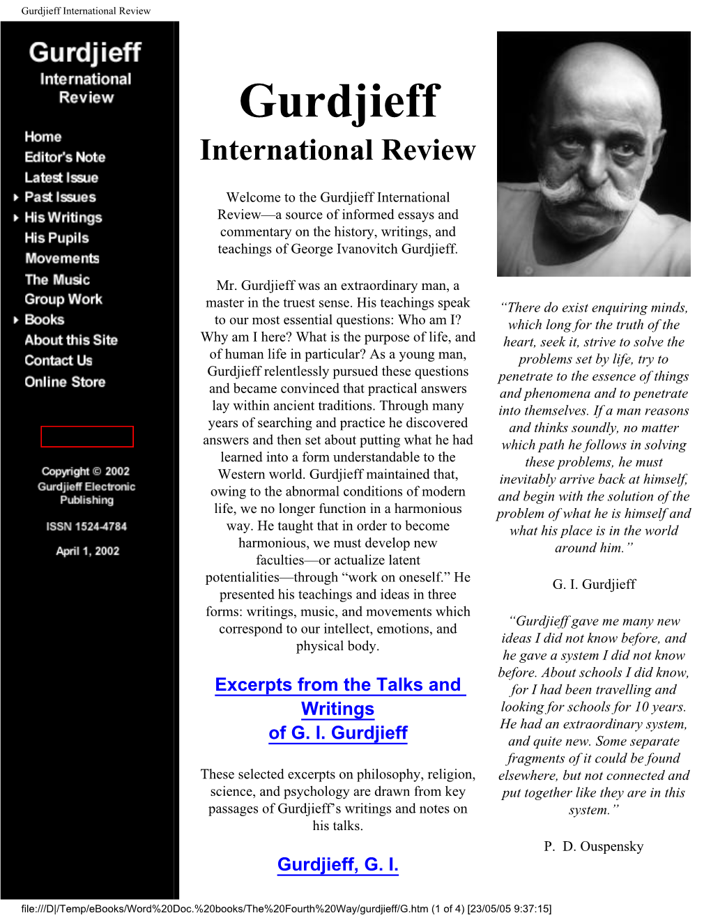 Gurdjieff International Review