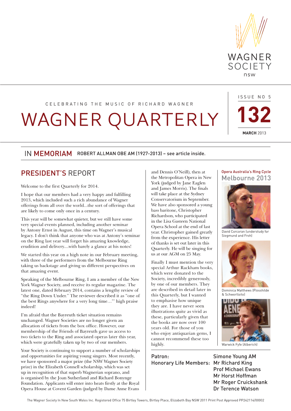 Wagner Quarterly 132, March 2014