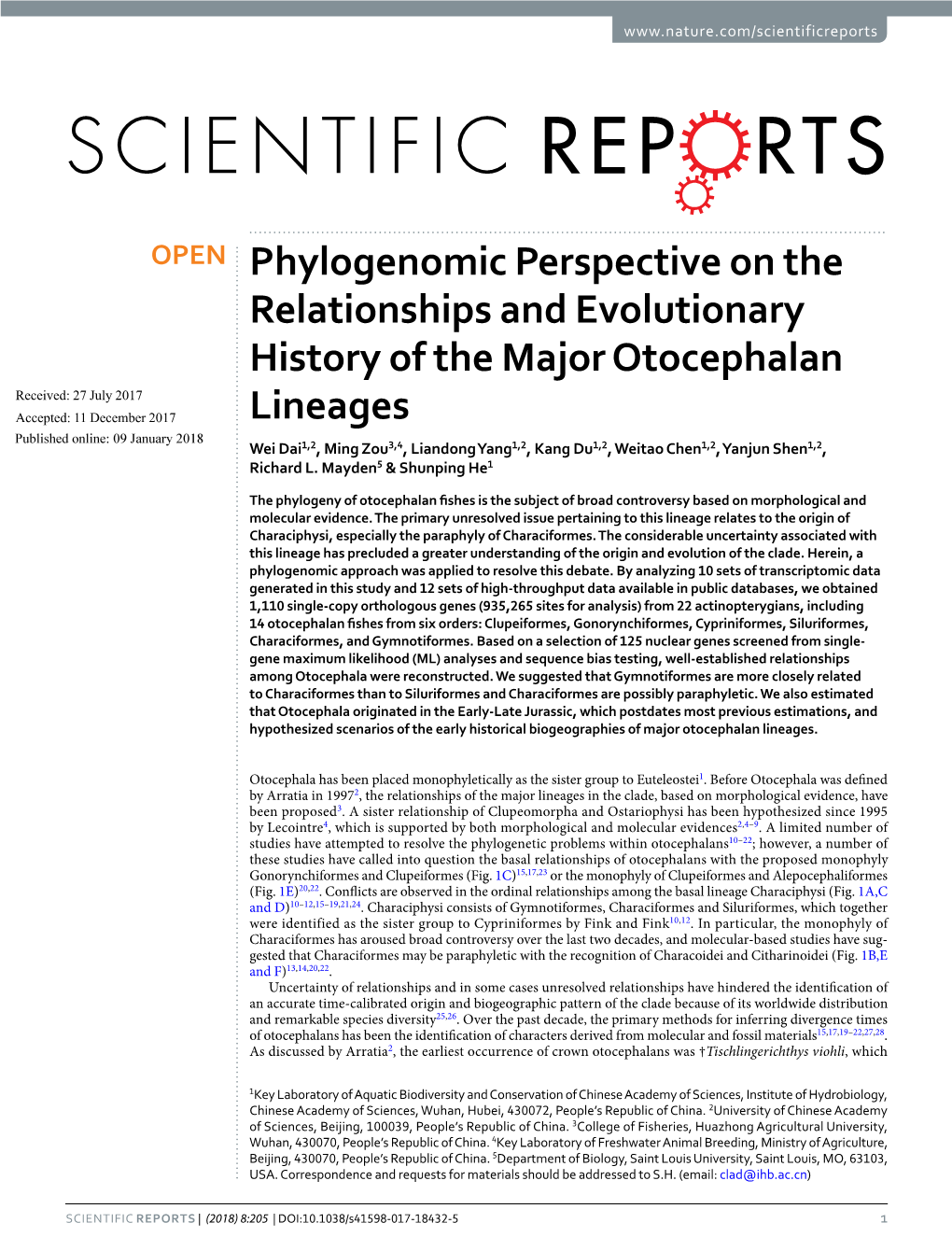 Phylogenomic Perspective on the Relationships and Evolutionary