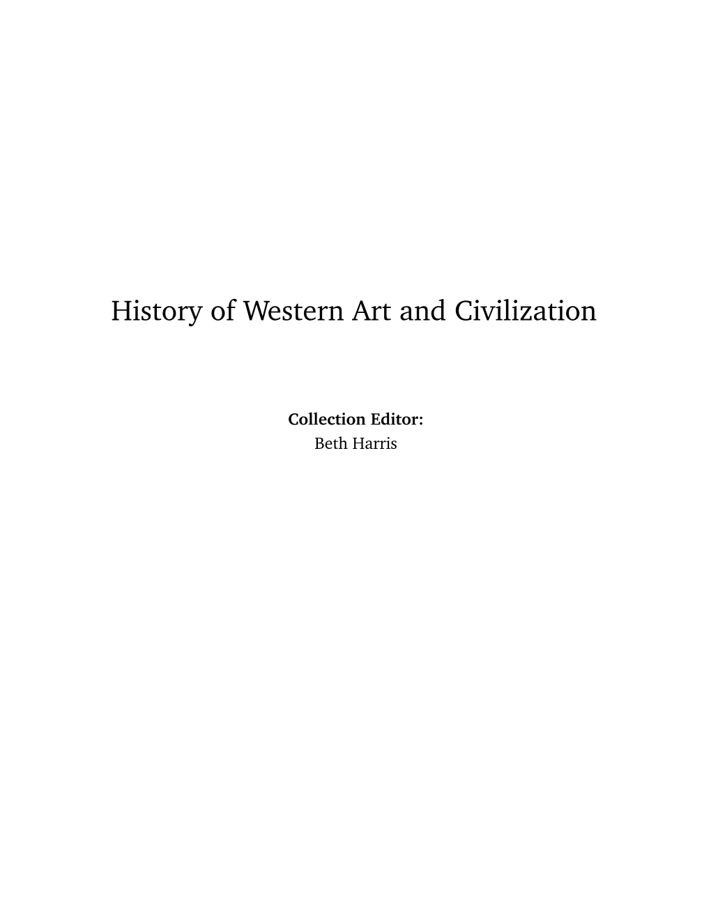 History of Western Art and Civilization