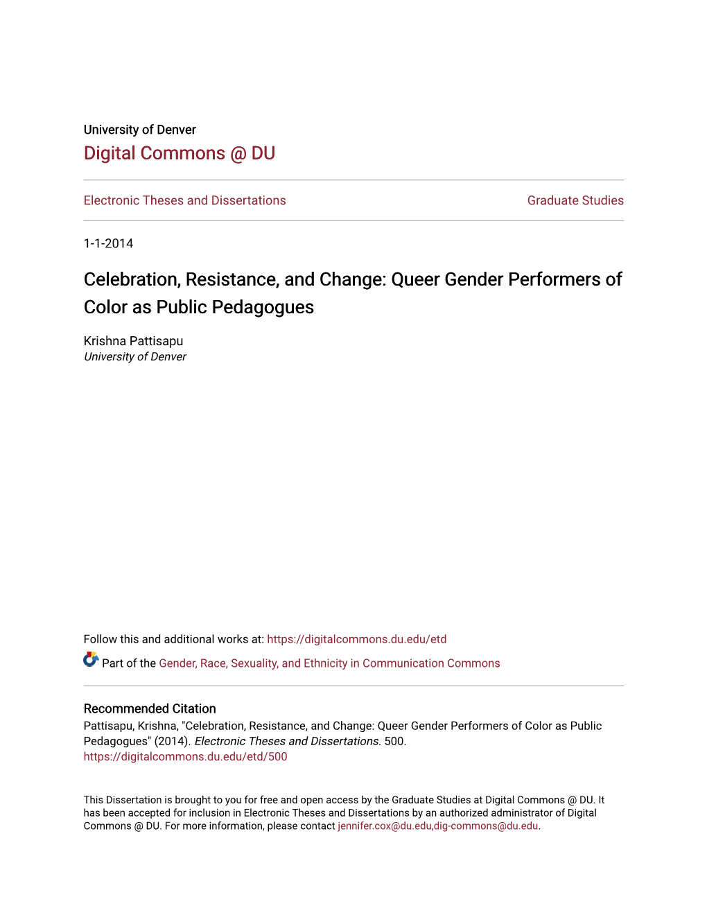 Queer Gender Performers of Color As Public Pedagogues