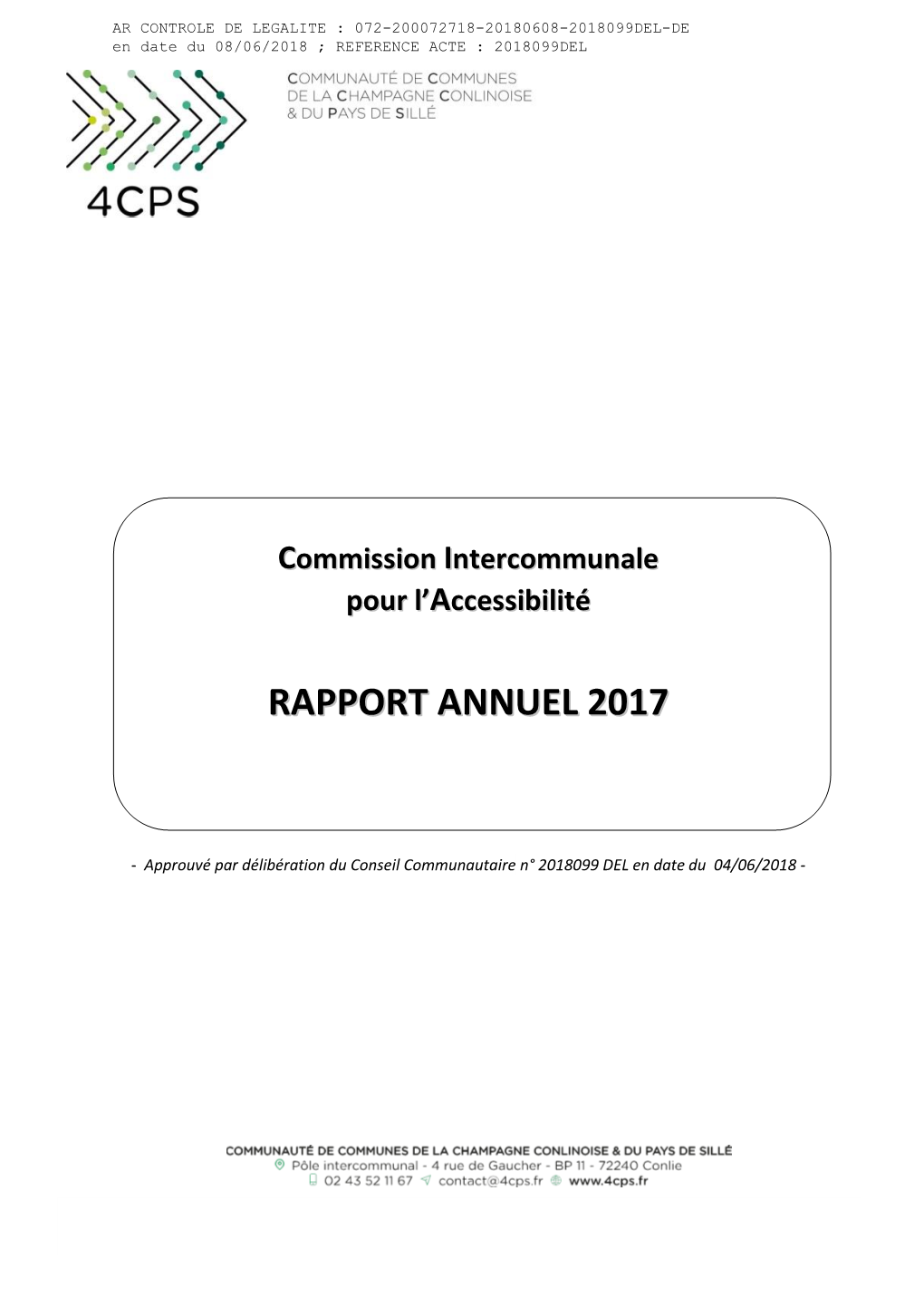 Rapport Annuel 2017 De La Commission Accessibilité