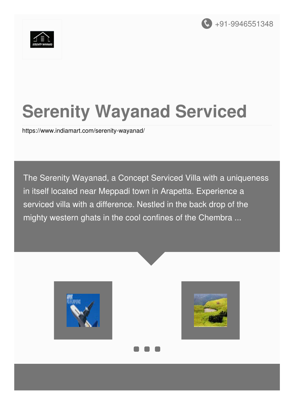 Serenity Wayanad Serviced