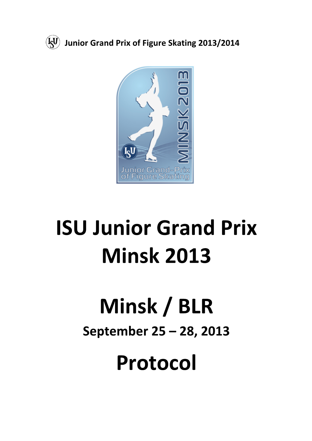 ISU Junior Grand Prix 2013 Belarus, Minsk