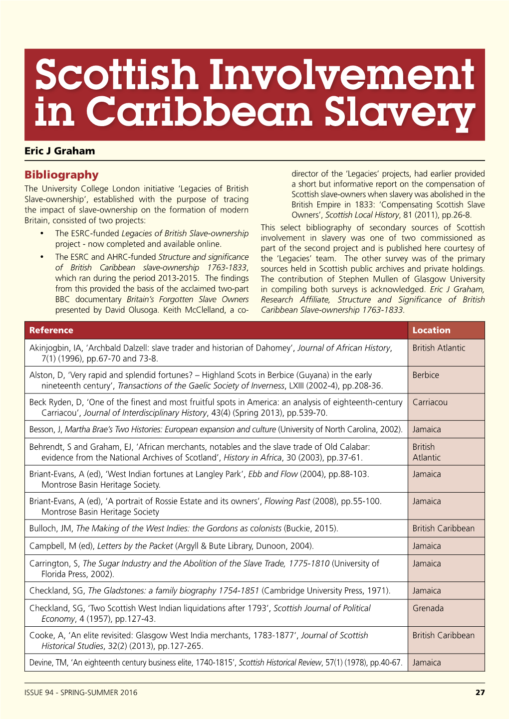 Scottish Involvement in Caribbean Slavery