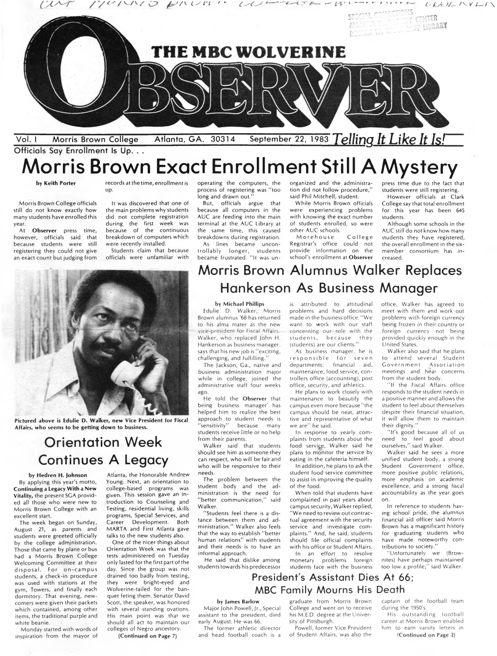 Morris Brown Exact a Mystery