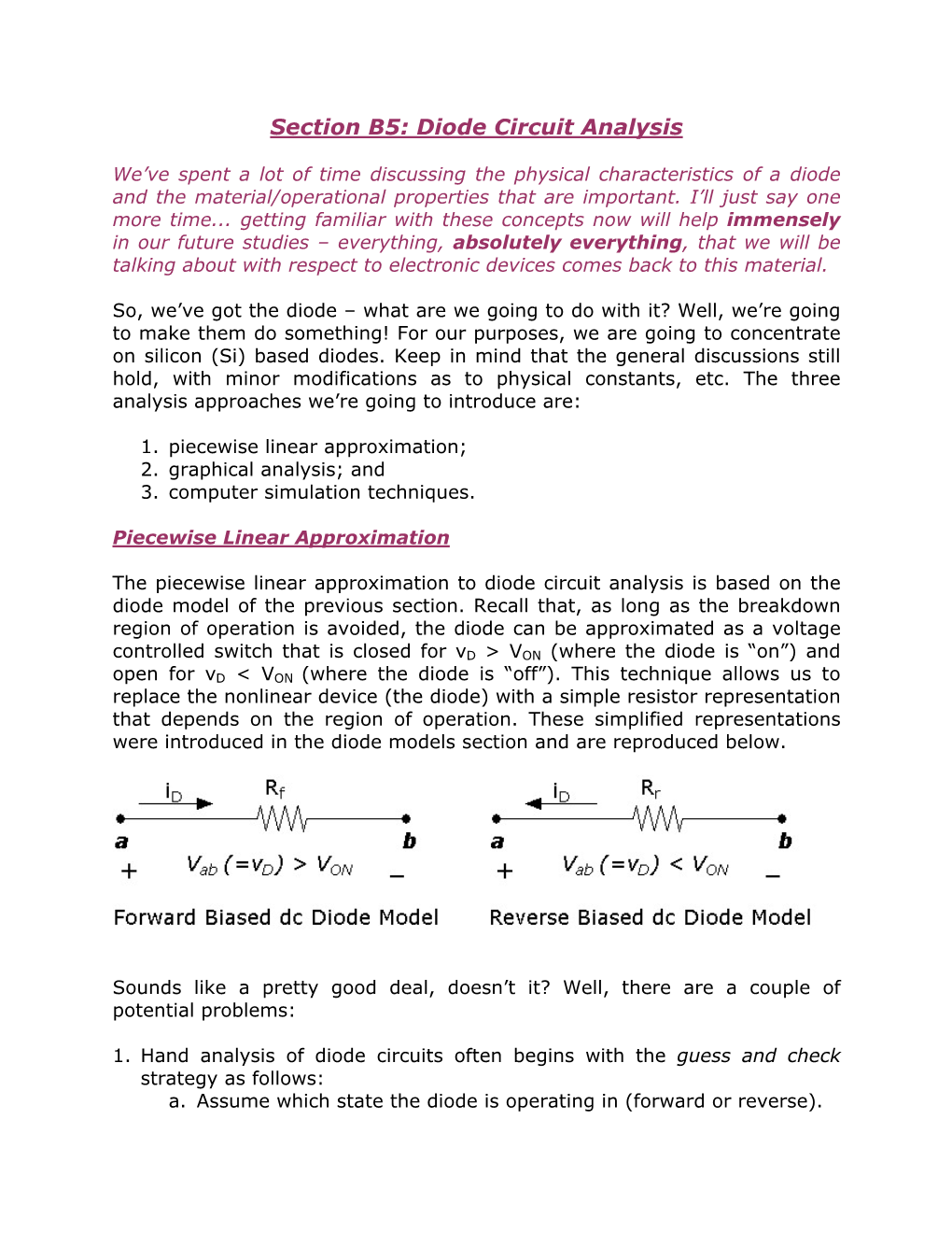 Diode Circuit Analysis