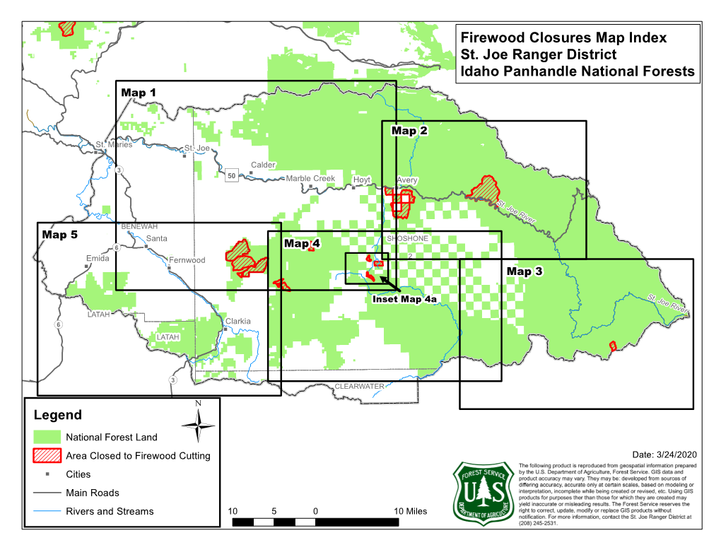 St. Joe Ranger District Firewood Maps