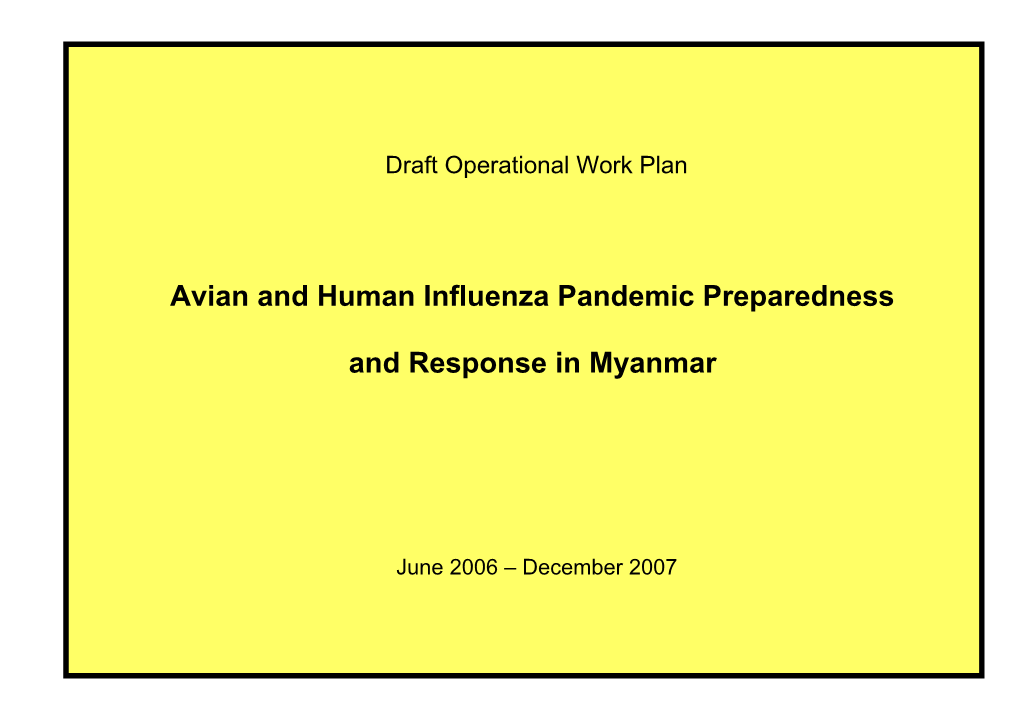 Avian and Human Influenza Pandemic Preparedness