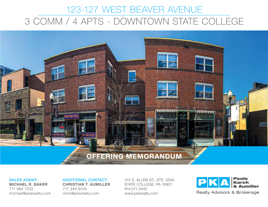 123-127 West Beaver Avenue 3 Comm / 4 Apts - Downtown State College