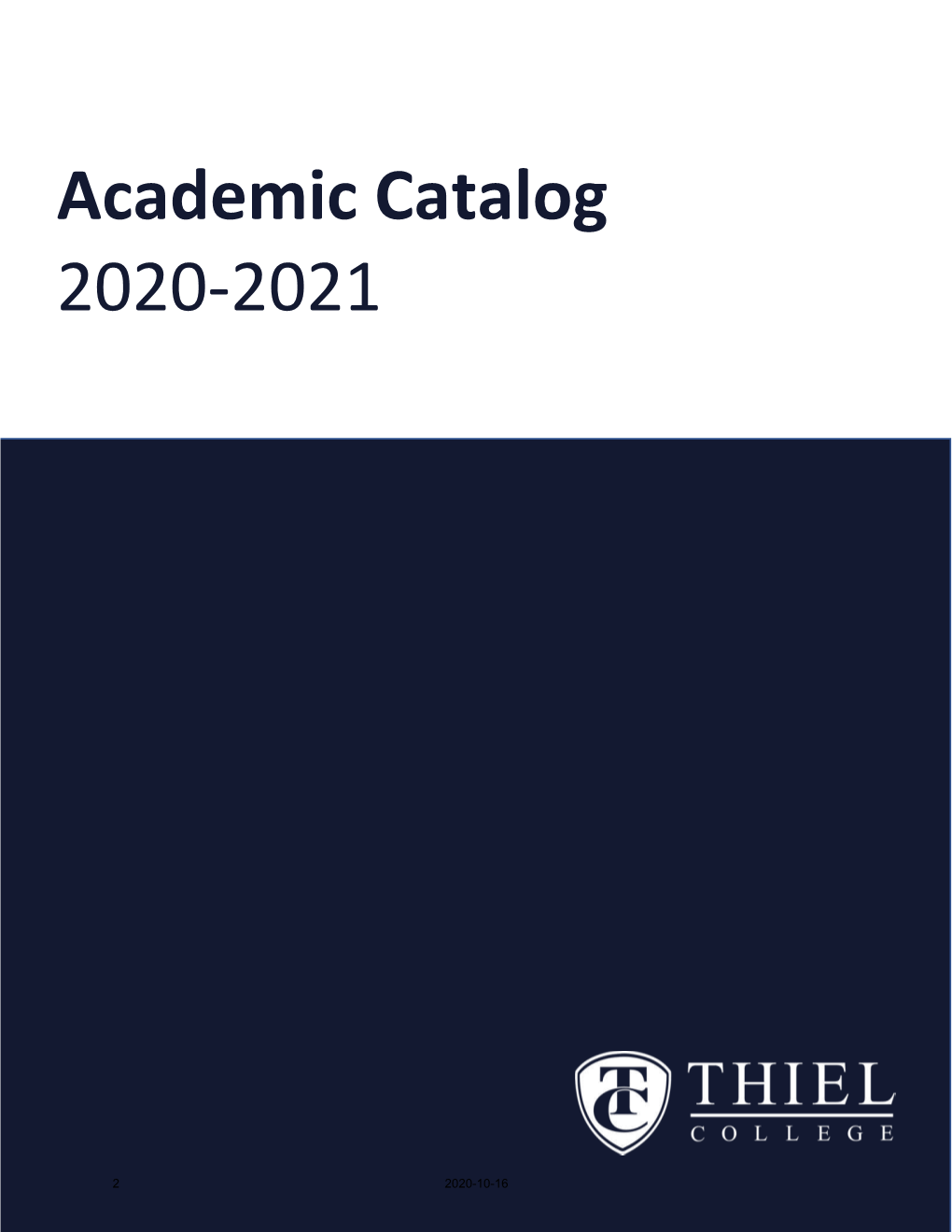 Academic Catalog 2020-2021