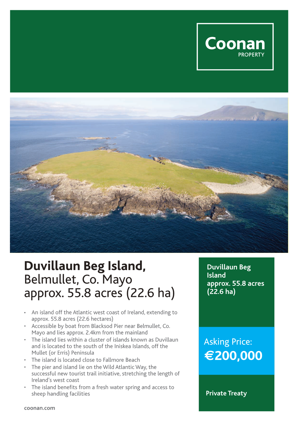Duvillaun Beg Island, Belmullet, Co. Mayo Approx. 55.8 Acres (22.6