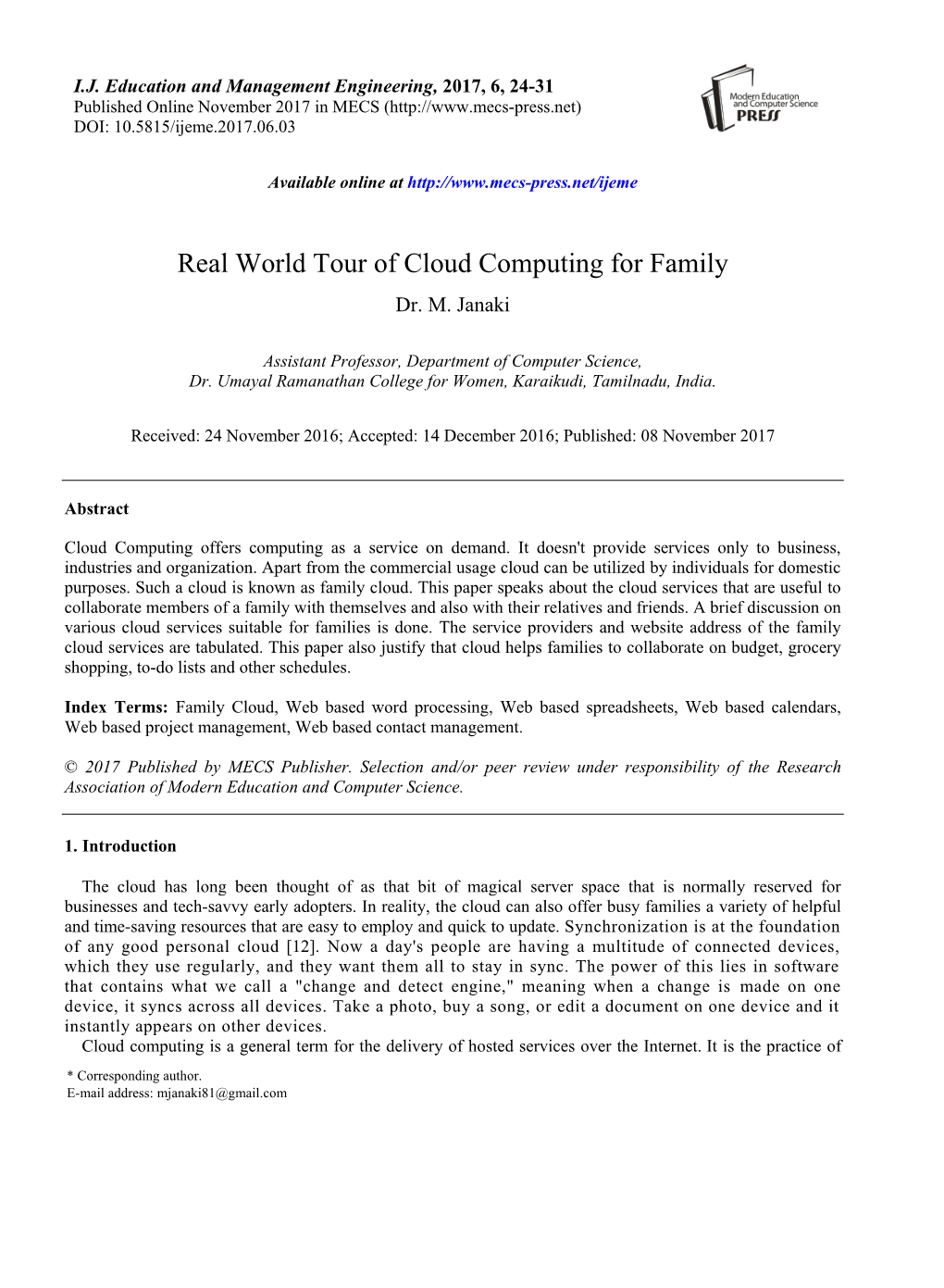 Real World Tour of Cloud Computing for Family Dr