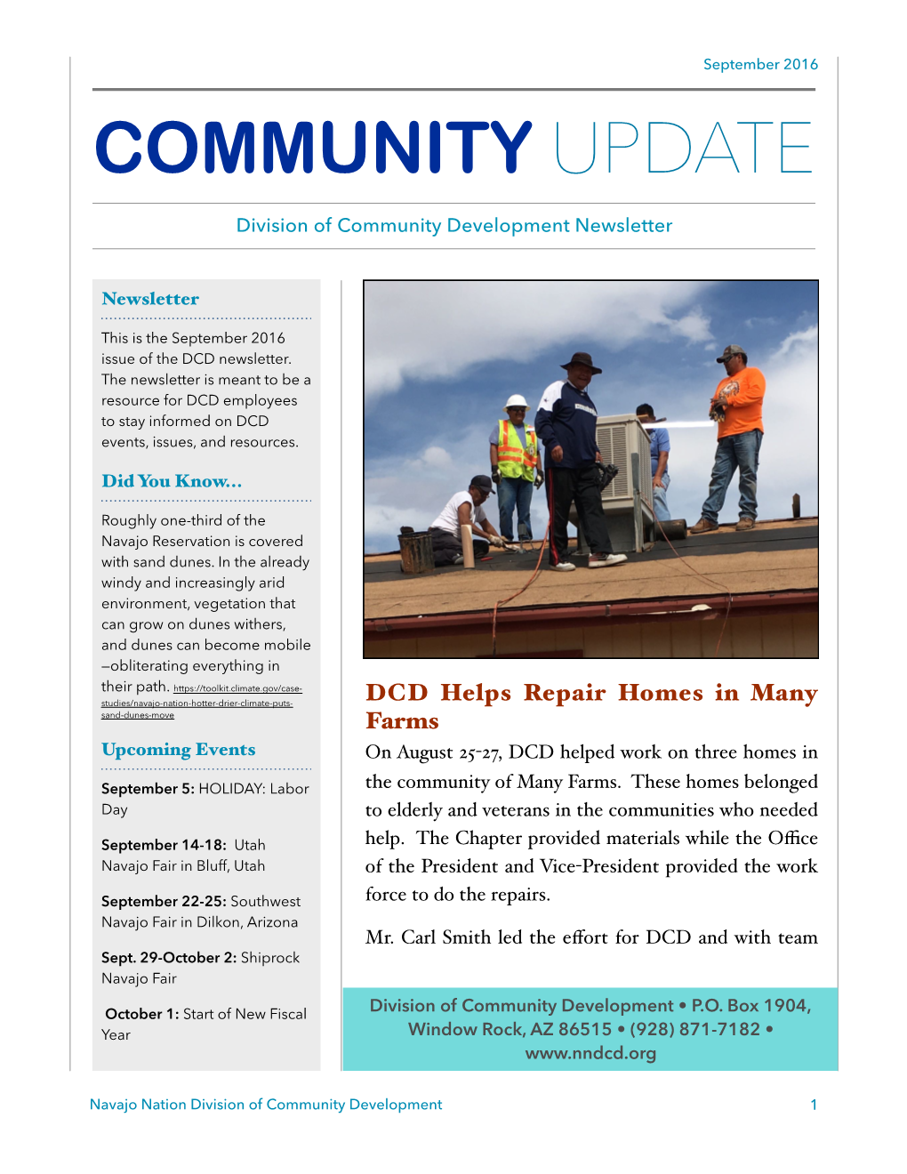 DCD Newsletter